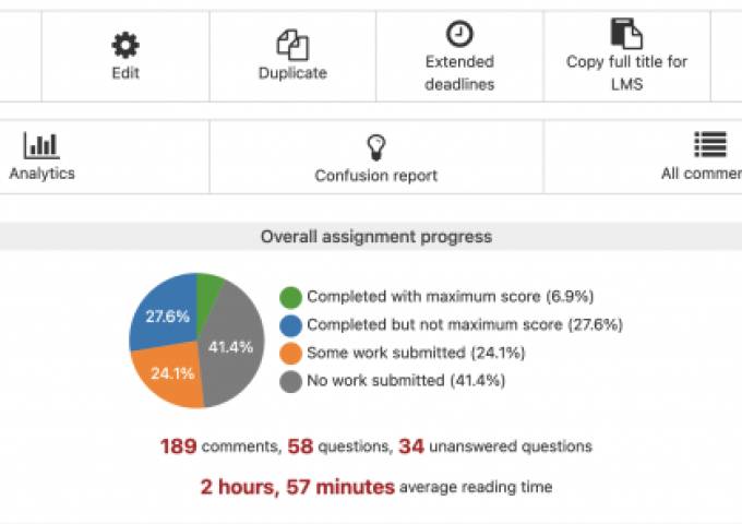 Screenshot of Perusall's landing page by Markus Stauff